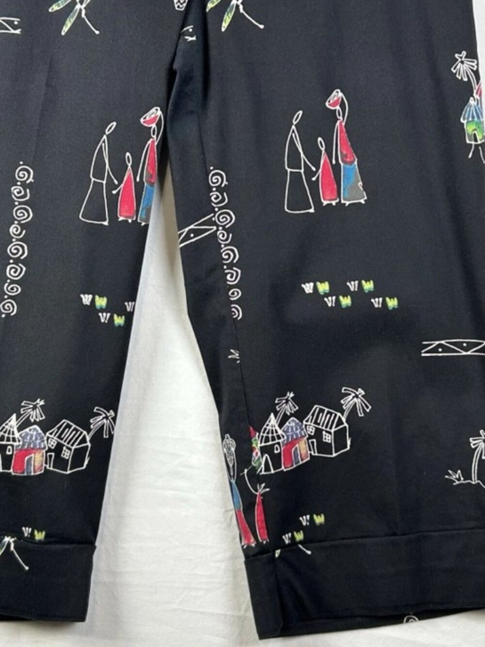 Chico’s Artistic Village Print Crop Pants XL Global Boho Wearable Art - Picture 3 of 12